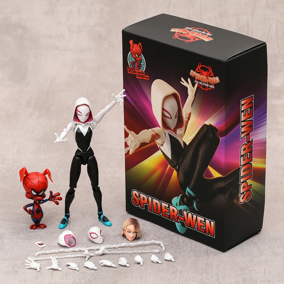 

Spider-Man Across The Spider-Verse SpiderGwen & SpiderHam Movable Assemble Action Figure Figurine Model Toy