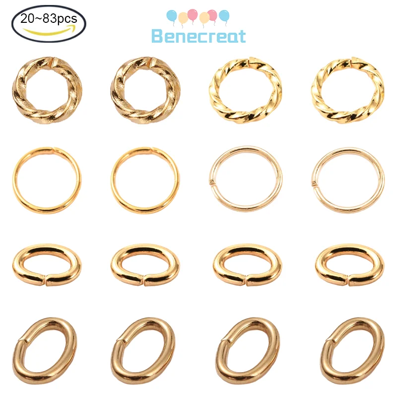 

20-100PC Brass Open Jump Rings Long-Lasting Plated Twist Ring Real 18K Gold Plated for Jewelry Making DIY Bracelets
