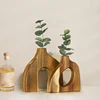 Simple Style Wooden Vase Irregular Shape Dry Flower Container Floral Arrangement Display Vase Home Living Room Decorations 5