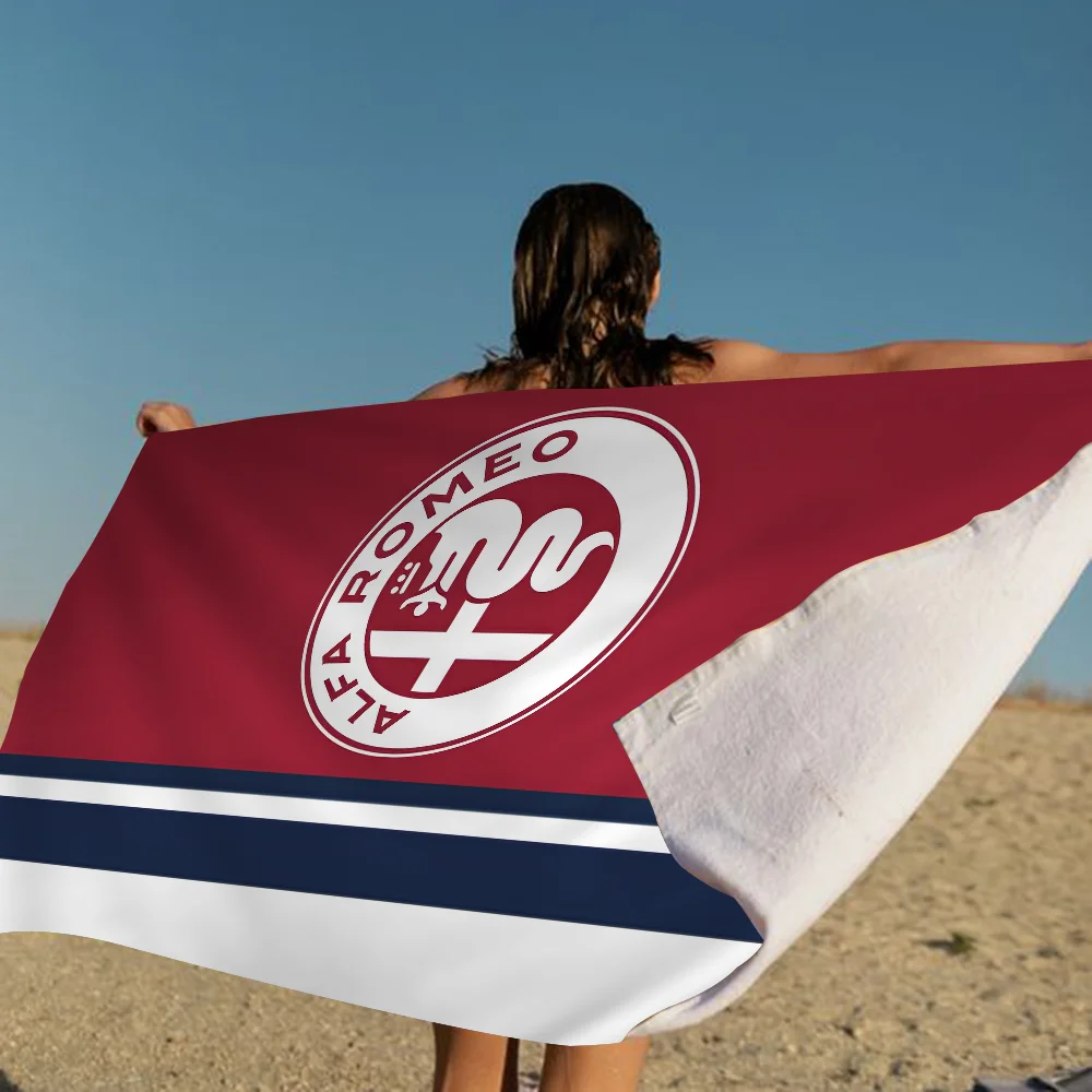 A-Alfa R-Romeo Logo Towel Microfiber Beach Towel Absorbent Quick dry Soft Yoga Swimming Resort Mountain Climbing Towel 2