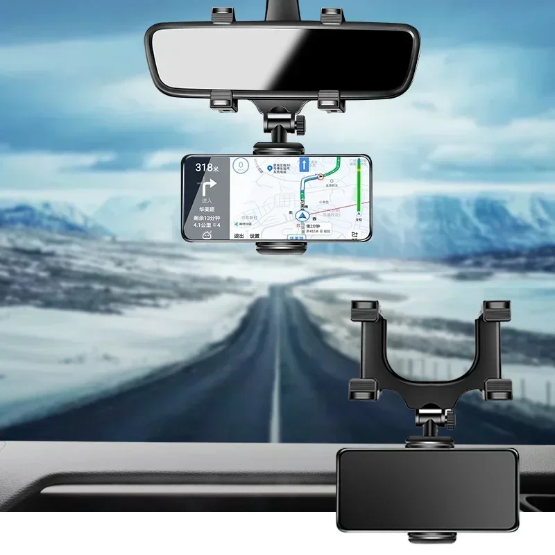 Auto 360 ° Supporto per telefono e GPS, supporto telescopico regolabile e girevole, compatibile con tutti i telefoni, strumento di supporto per la navigazione. - immagine 5