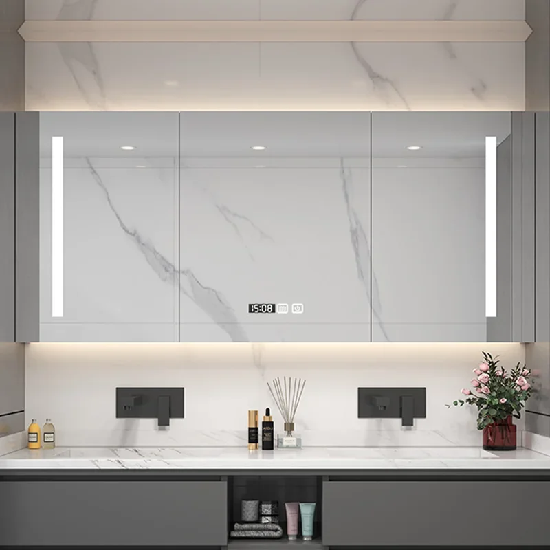 bathroom smart mirror cabinet separately wall-mounted defogging bathroom mirror rack storage cabinet size custom