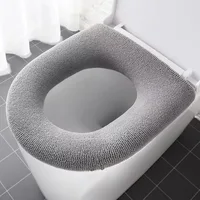 Universal Toilet Seat Cover Pure Color Pumpkin Pattern Closestool Mat Soft Warm Toilet Seat Cushion Bathroom Toilet Accessories 2