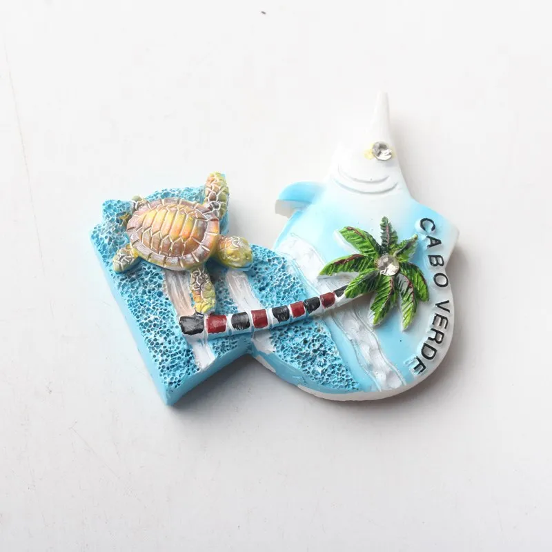 Cape Verde Travelling Souvenirs Fridge Magnets Cute Turtle Manetic Stickers for Message Board Kawaii Gifts Crative Home Decor