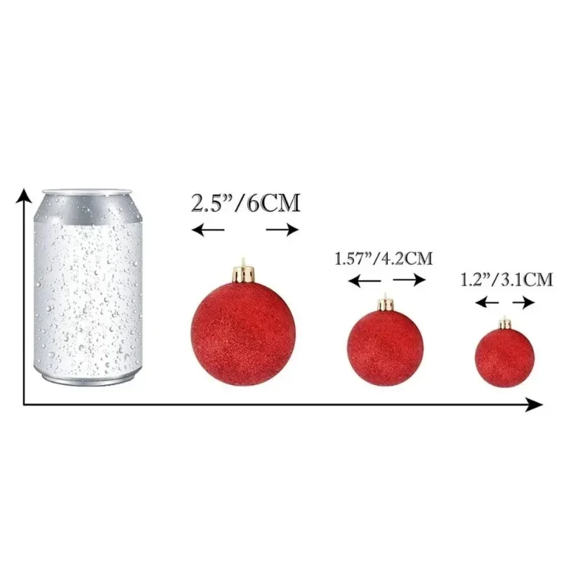 24Pcs 4cm Christmas Balls Ornaments for Xmas Christmas Tree - Shatterproof Christmas Tree Decorations Hanging Ball for Holiday L