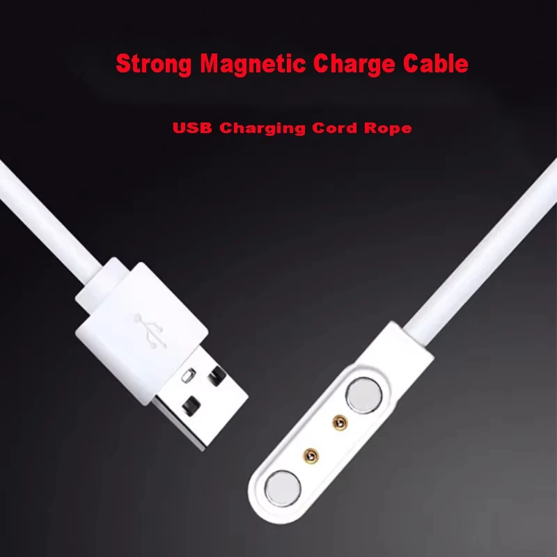 4핀 7.62mm 2핀 4mm USB 충전 라인 코드 로프 강력 자석 충전 케이블 화이트 블랙 색상 스마트워치용 99% 호환