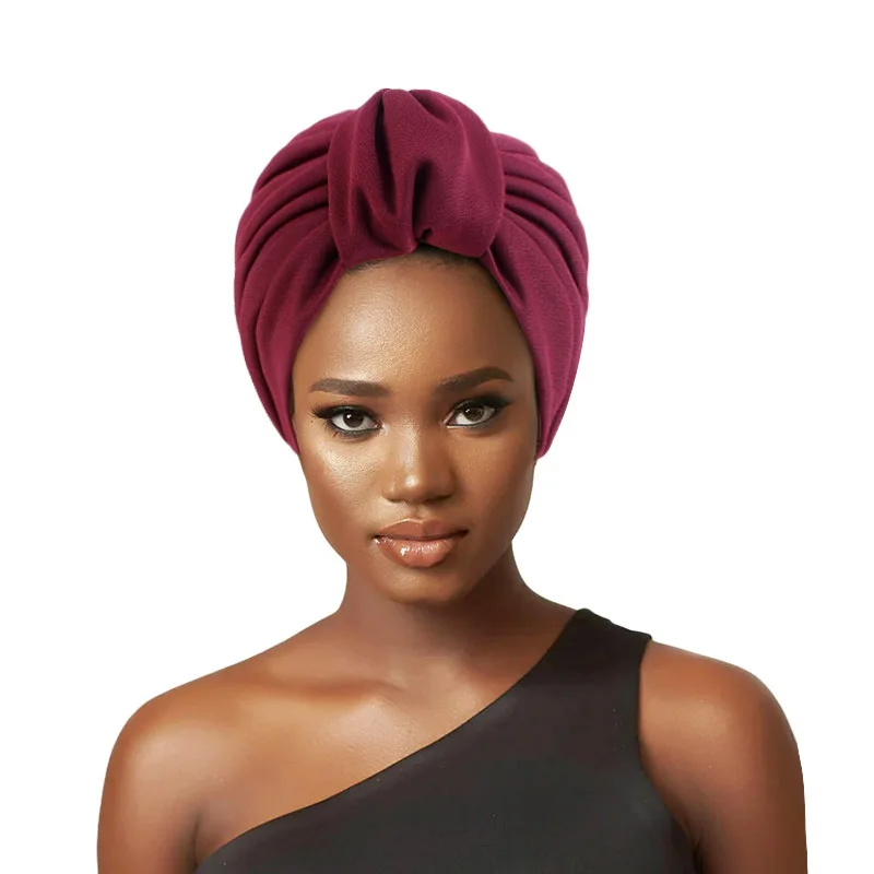 New Women Top Knotted Turban Caps Muslim Headscarf Loop Ruffled  Headwrap African Head Wrap Bonnet Yarn India Hat Chemo Cap scott schuman the sartorialist india