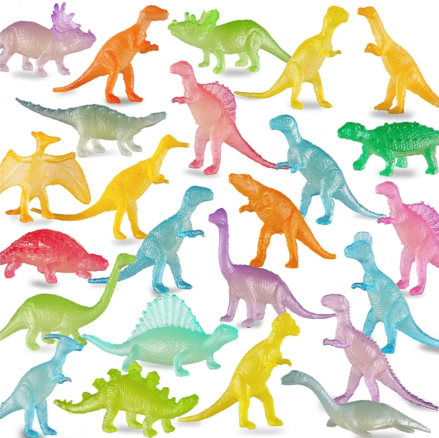Mini Luminous Dinosaurs Toys Glow In The Dark Dino Figures Dinosaur Birthday Party Favors Boy Girl Gifts Goodies Fillers 16pcs