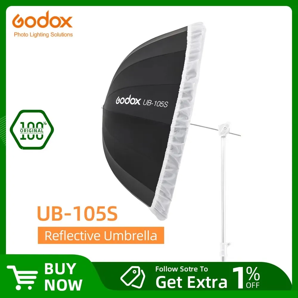 Godox UB-130W Parabolischer Regenschirm | 130 Cm Softbox | Mit Diffusor Für Studiofotografie