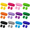 3Pcs Cotton Headbands Sweatbands Set for Running Cycling Yoga Sports Wristband Hairband Athletic Sweat Bands Moisture Wicking 2