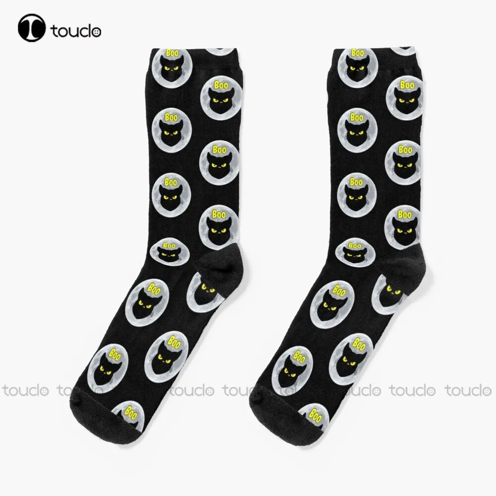 

Носки на Хэллоуин Moon Boo Cat, бейсбольные носки на Хэллоуин унисекс, Молодежные носки для подростков, новые популярные удобные спортивные носки для лучших девушек