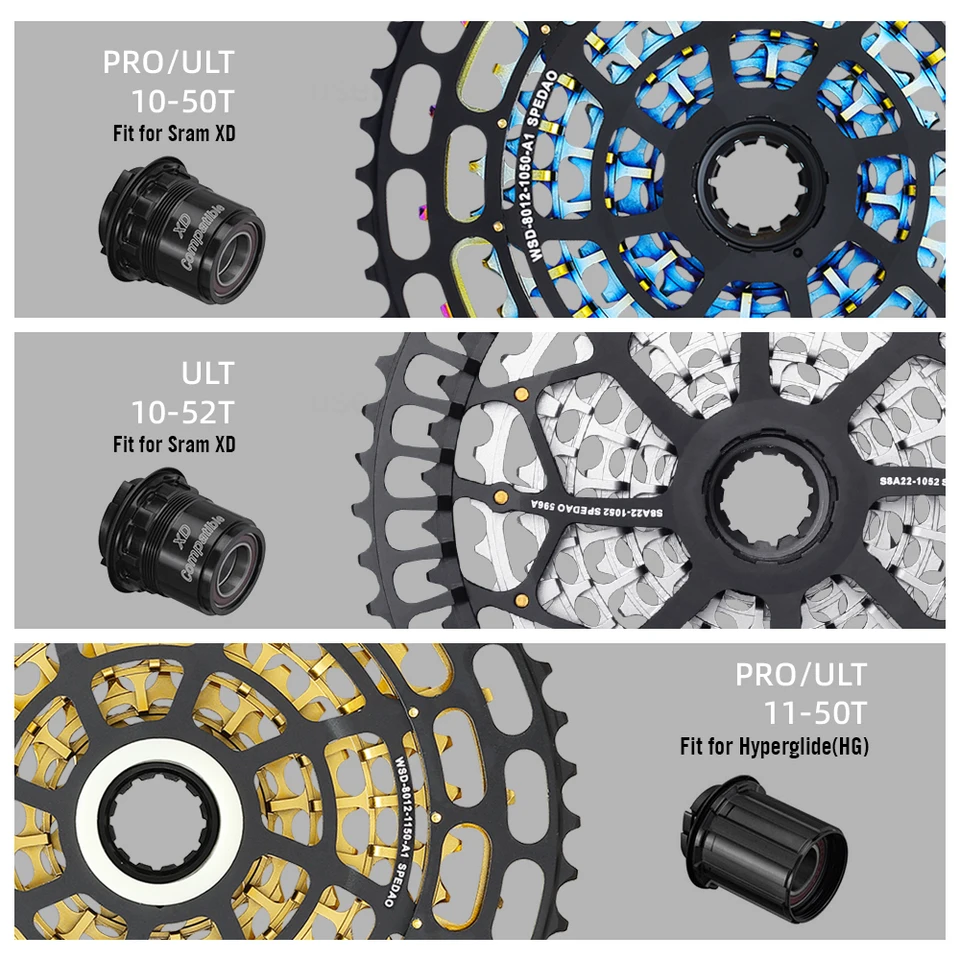 SPEDAO 12速MTBカセット 10-52T 10-50T 11-50T XD HG フリーホイール