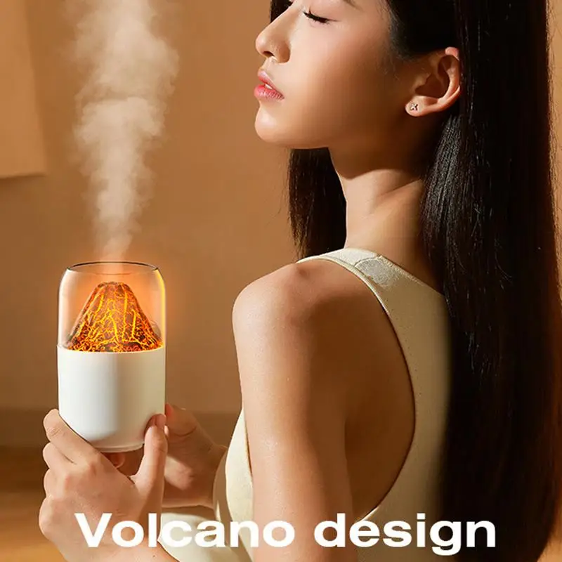 

New Colorful Volcano Planet Humidifier Usb Essential Oil Diffuser Flame Humidifier Desktop Silent Humidifier for Home automobile