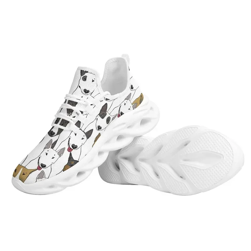 Bull Terrier Dogs Print Women Shoes Summer Sneakers For Couple Casual Flats Lace-up Shoes Lightweight Drop Shipping
