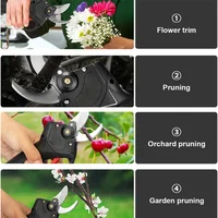 Sécateur électrique 48V, ciseaux électriques sans fil avec 2 batteries rechargeables, outil de jardinage pour la coupe des branches d'arbres 6
