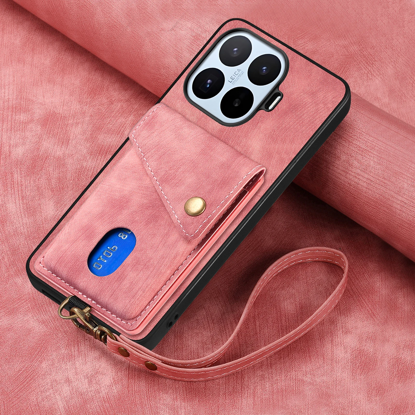 Luxury PU Leather Wallet Phone Case with Magnetic Closure and Card Holder - Shockproof Lanyard Design