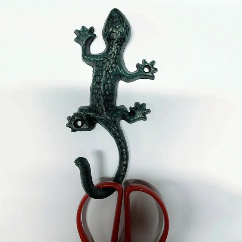 

Креативные настенные декоративные крючки Gecko, чугунные большие ретро вешалки для одежды, пальто, шляп, полотенец, полка для кухни, украшение для дома