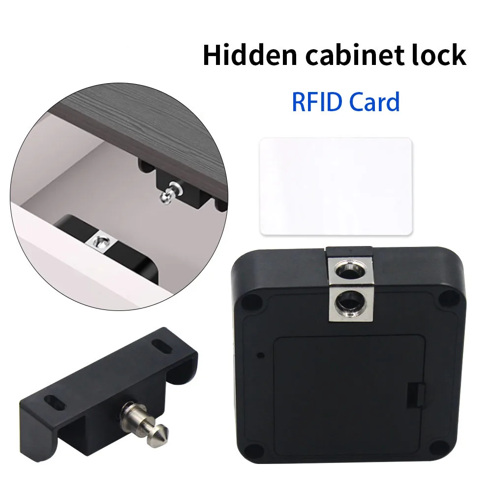 Smart Drawer Lock Invisible Electronic RFID 13.56MHz IC Cabinet Lock Unlock Inte