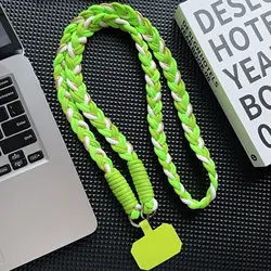 Durable Hand - Woven Crossbody Phone Lanyard - Versatile Outdoor Anti - Loss Mobile Chain (Fluorescent green)