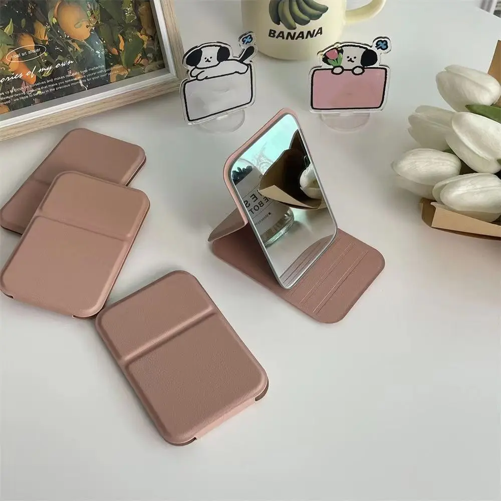 Makeup mirror Hand-held Desktop Stand Mirror High Definition Folding Makeup Mirror Light Weight Easy To Carry Vanity Cosmetic Tools
