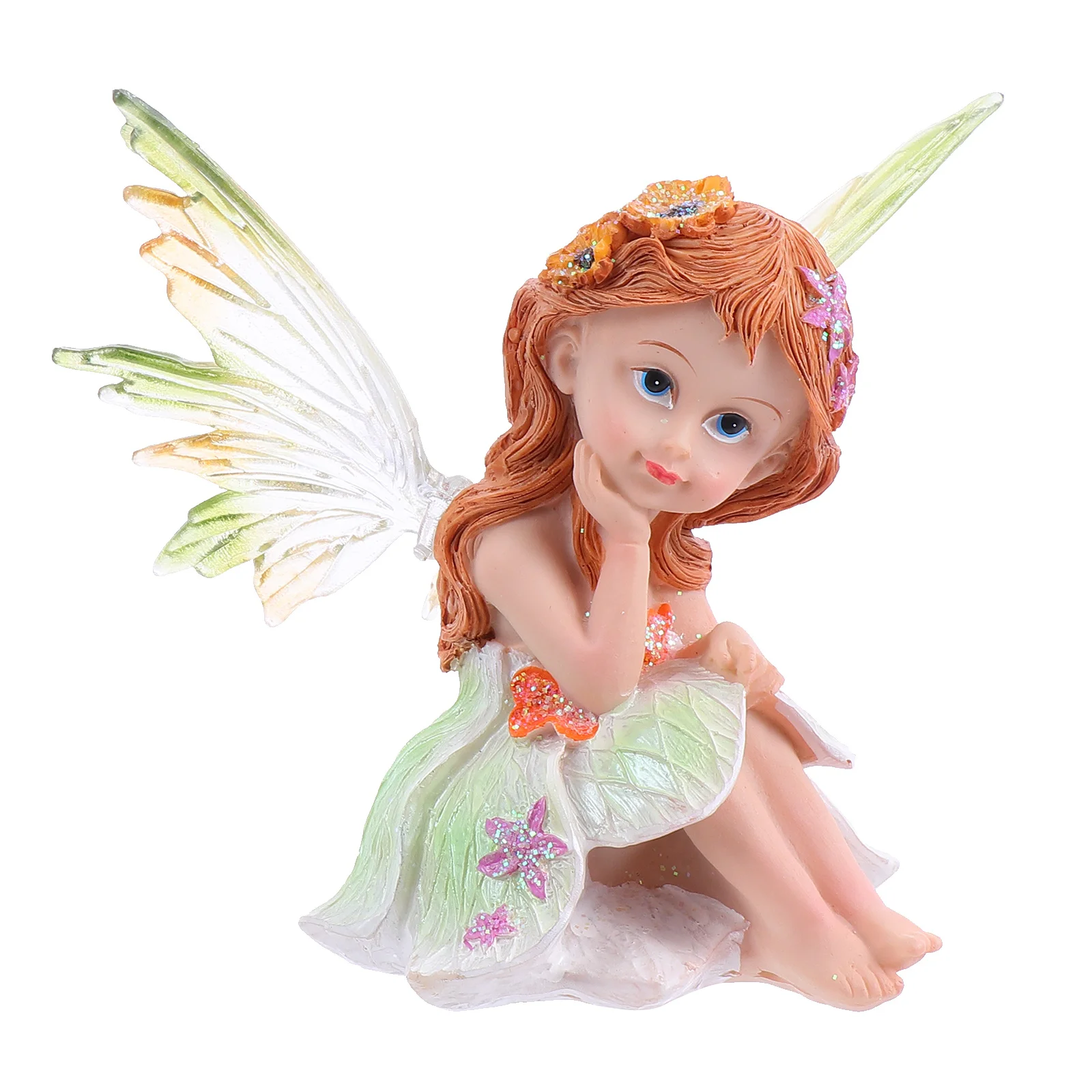 

Flower Fairy Ornament Crafts Decor Resin Shape Figurines Handicraft Desktop Outdoor Statue