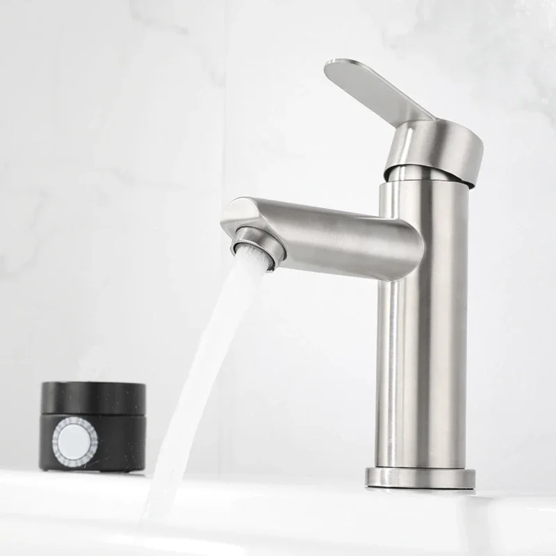 

Смеситель для ванной комнаты из нержавеющей стали 304, смесители для раковины, устанавливаемые на раковину, смесители для раковины горячей и холодной воды, смесители для туалетной комнаты, кран для раковины