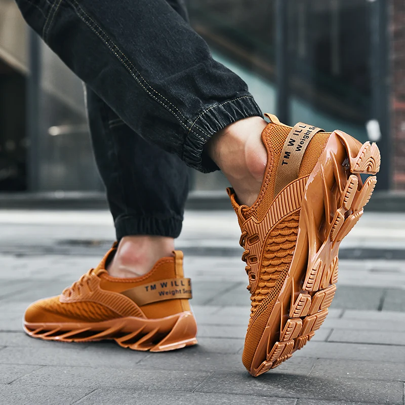 Fashion Breathable Men's Green Sneakers Comfortable Non-slip Running Shoes for Men Lace-up Platform Casual Sports Shoes Man