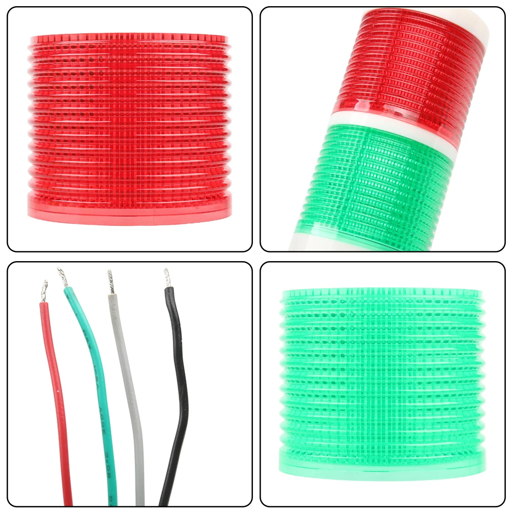 Red Green Industrial Signal Alarm lamp warning Tower stack light with buzzer Flash caution For CNC machine DC12-24V 110-220V LED