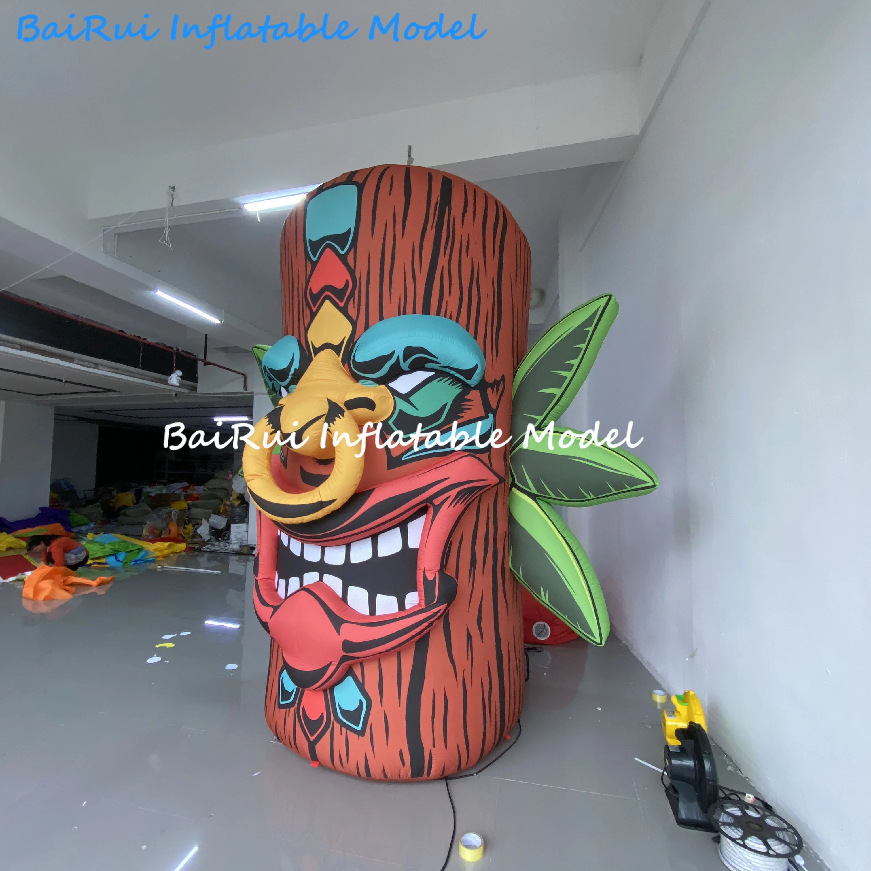 Giant Inflatable Tiki Stump 3D Creative Air Blow Totem Column Nightclub Club Advertising Props for Outdoor Event Decoration