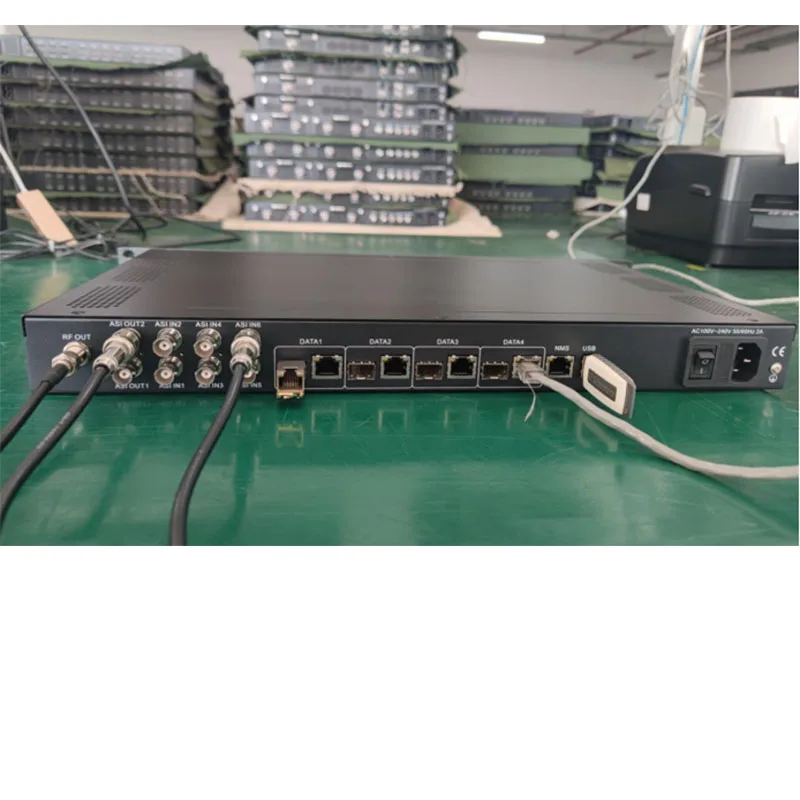 IP-RF ASI-RF IP QAM 케이블 프론트 엔드 장비, IP-DVB-T ISDBT DVB-C 변조기, 8 16 캐리어