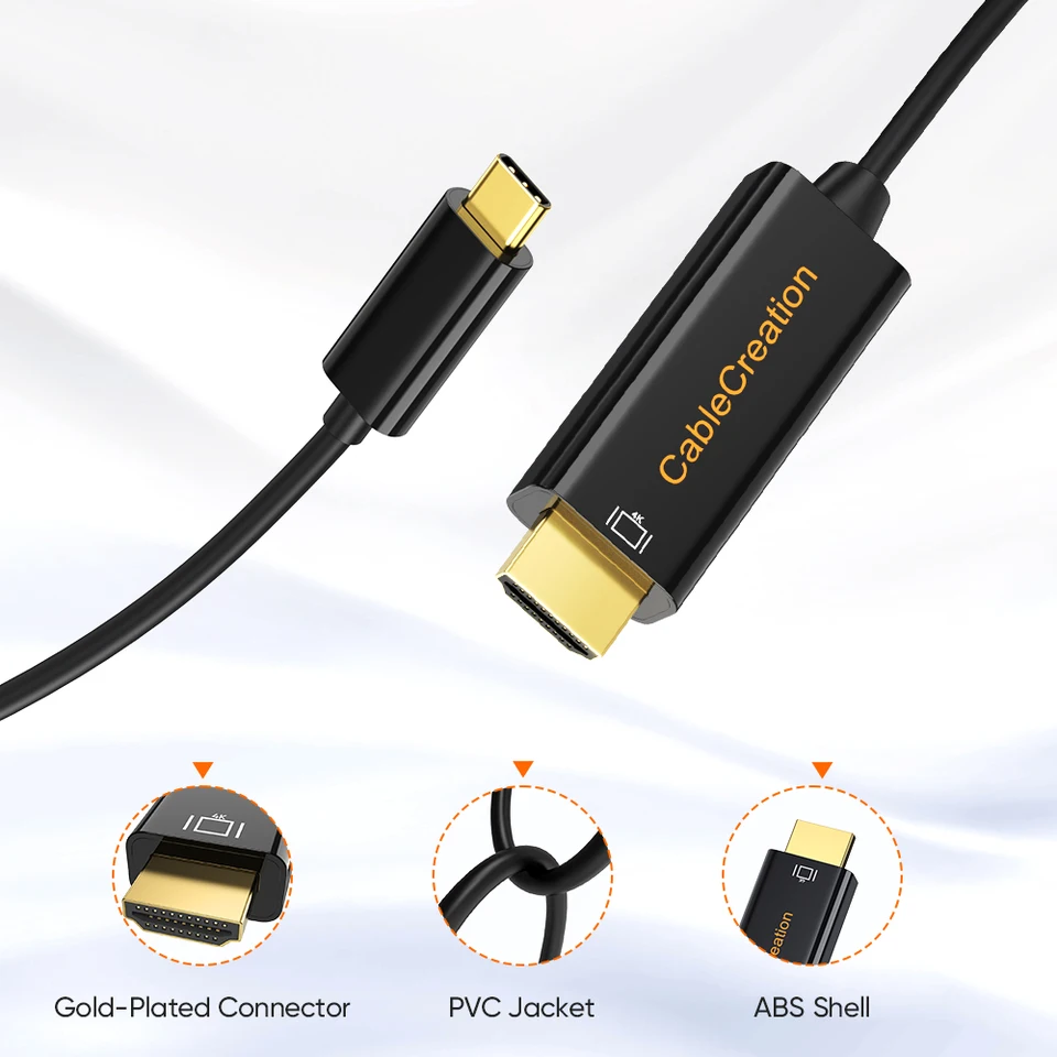 Cablecreation usbタイプc hdmiケーブルコード4 18k 30 60hzサンダー
