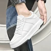 Casual Genuine Leather Inner Height Increase Men Shoes 6/8CM Invisible Increasing Thick Sport Shoes Outdoor Sneakers Big Size 45 5