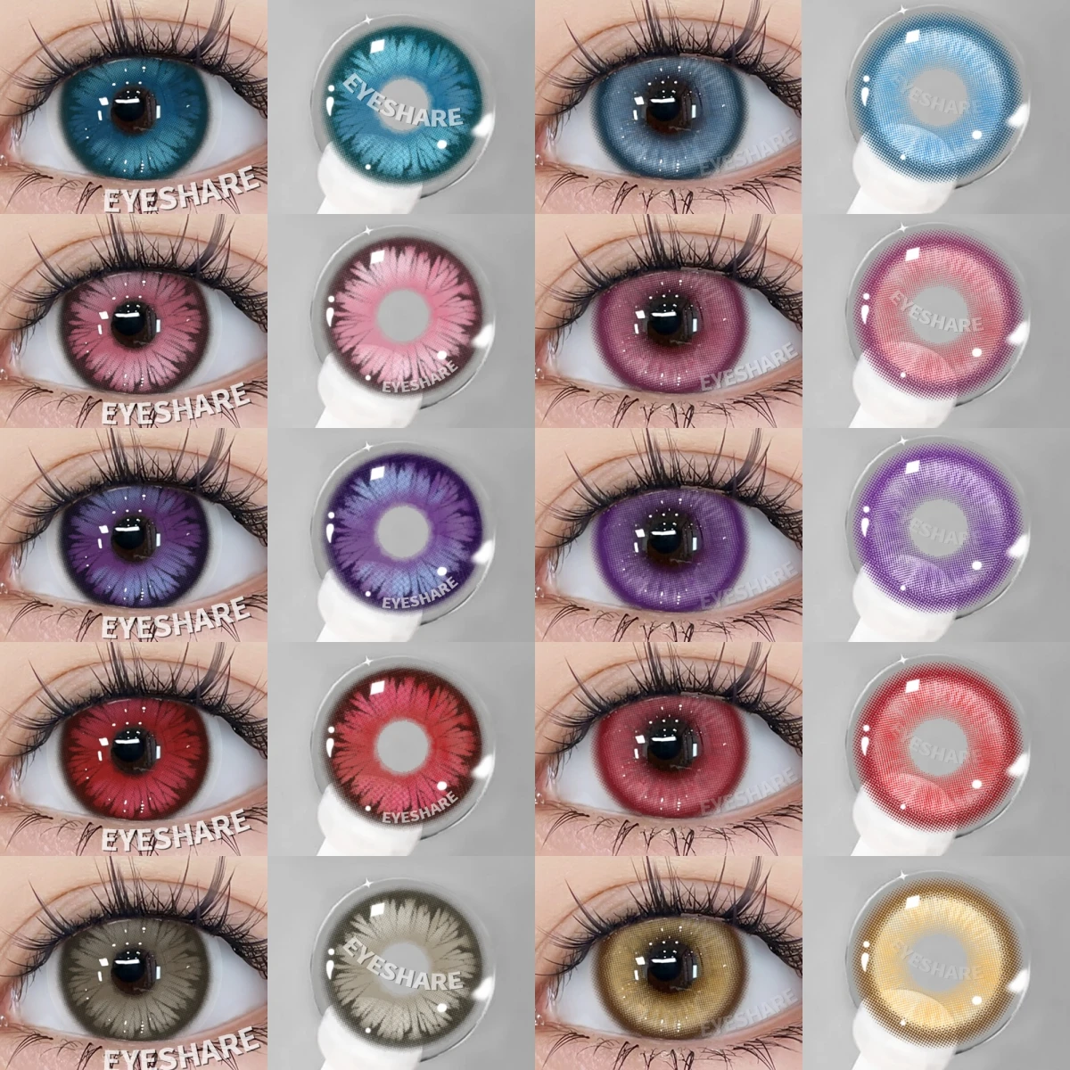 Vibrant Fashion Color Contact Lenses - Purple, Red, and Pink