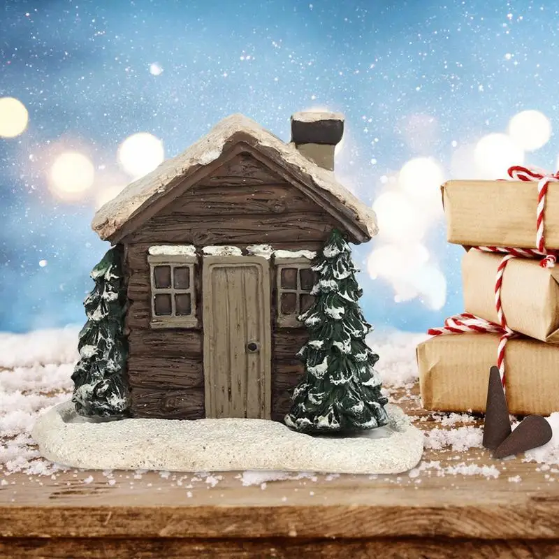 

Log Cabin Incense Burner Durable Rustic Christmas Chimney Hut Incense Cone Burner 2 Incense Log Cabin Home Supplier