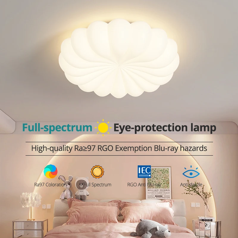 

Round White Flower LED Ceiling Light 32W 36W 38W Mounted For Bedroom Living Study Room Gallery Foyer Minimalist Home Warm Decor