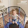55" Mini Trampoline for Kids with Enclosure Net, Springless Design, Safety Pad, Indoor Outdoor Toy, Gift for Ages 3-6