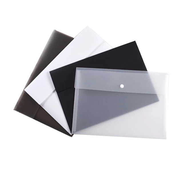 Dossier A4 conviviale ré en PP transparent, noir, blanc, marron, documents  originaux, fournitures scolaires et de