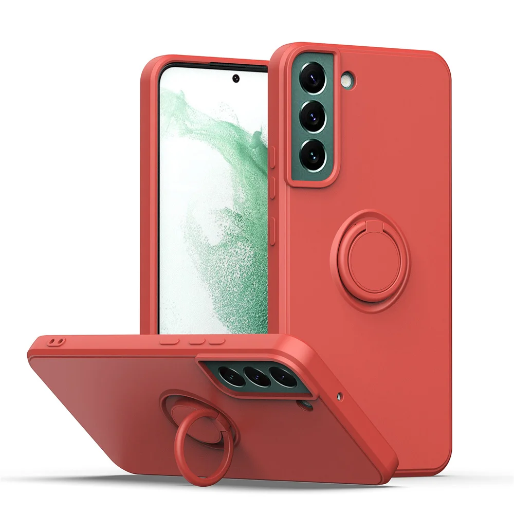 Magnetic Ring Holder Liquid Silicone Phone Case