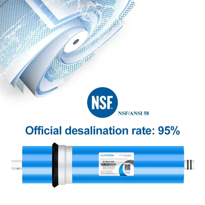 Vontron 400 GPD RO Membrane 3013-400 GPD for Under Sink Home Drinking RO Water Purifier System for Household water filter