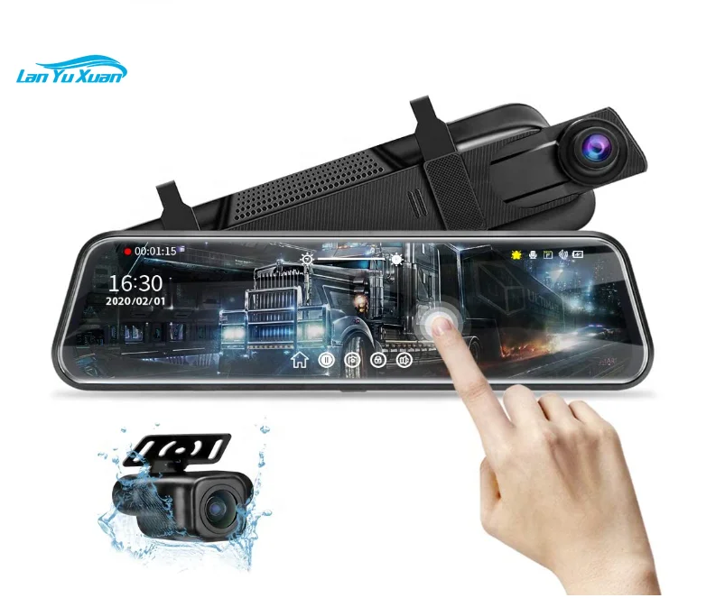 10''HD Cam Dash Cam Full HD Rearview Mirror Front and Rear View Car s With Night Vision Cam 3 cameras dash cam 2in clear car rearview mirror car video recording camcorder