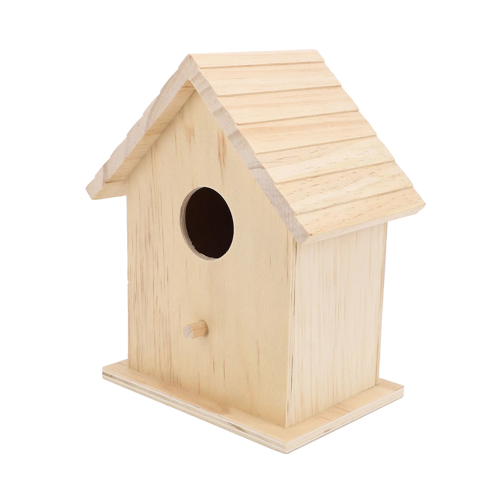 Small Bird House Paintable Unfinished Wood Bird Breeding Nesting Box Birdhouse Home Garden Pet Birds Rest Relax