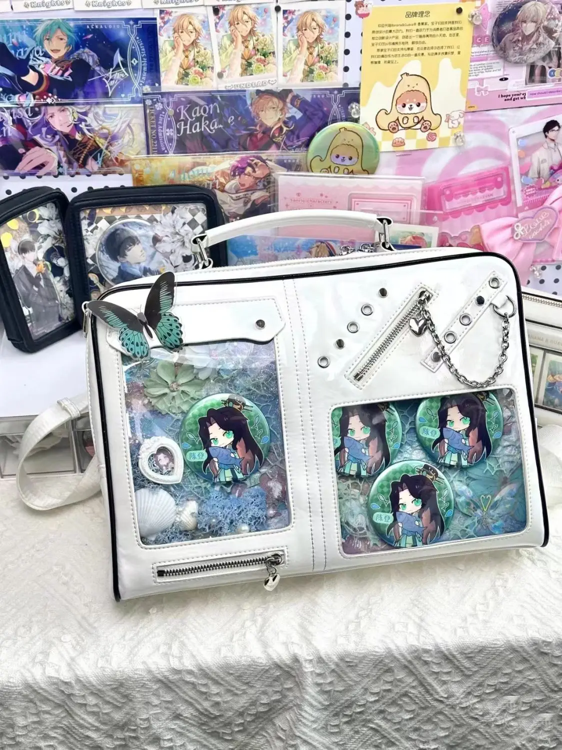 JIAERDI Harajuku White Messenger Bag Packpack Women New Transparent Jk Handle Crossbody Bags Female Lolita Sweet Ita Bag Girls