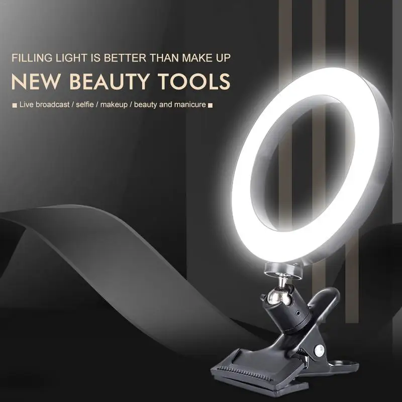 Selfie Ring Light Per Computer Portatile Desktop Ring Lamp Kit Di Illuminazione Per Videoconferenze Con Clip Live Streaming Make Up Selfie
