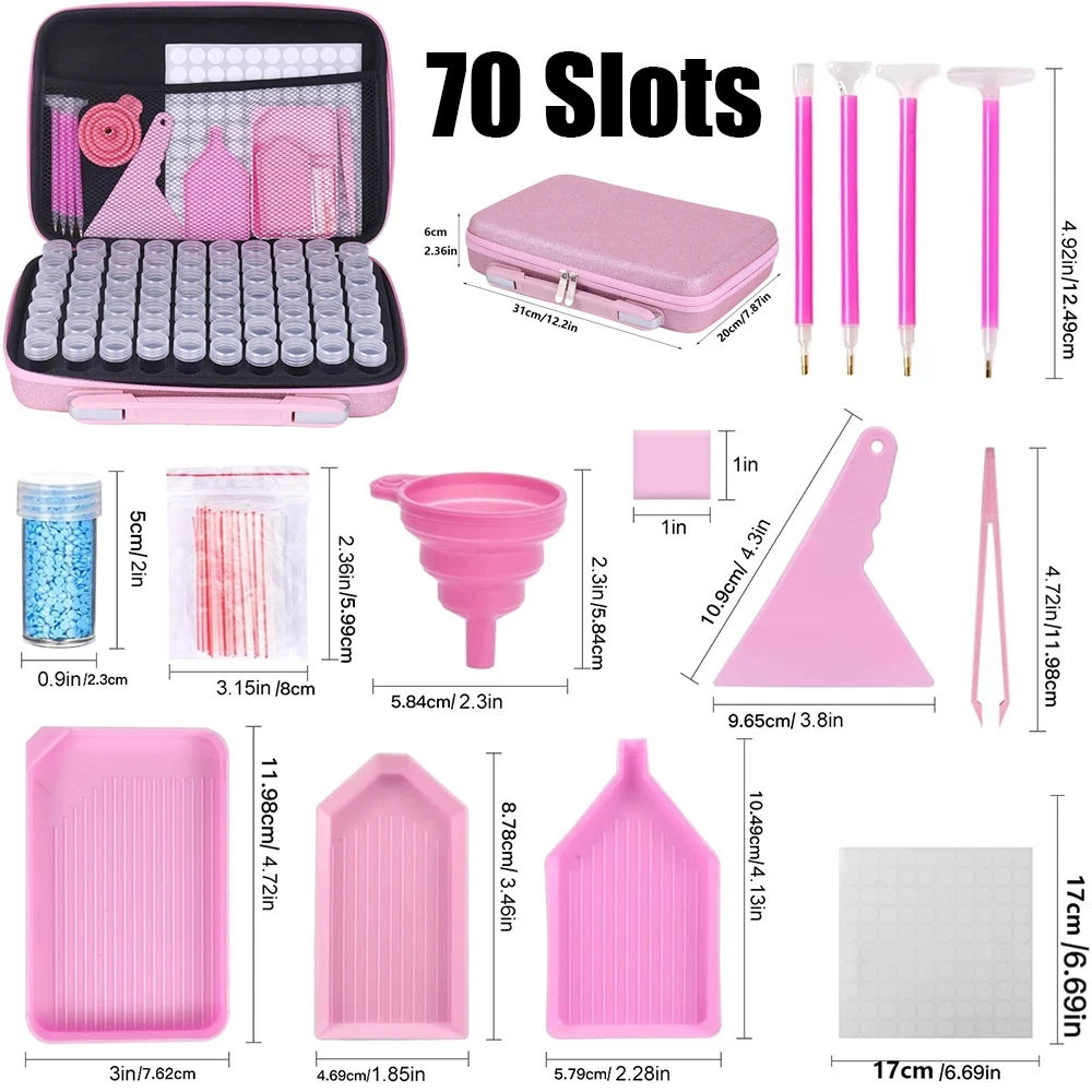 Diamond Painting Glitter Storage Containers Accessories Art Organizer For Jewelry Beads Rhinestones 30/60/70 Slots