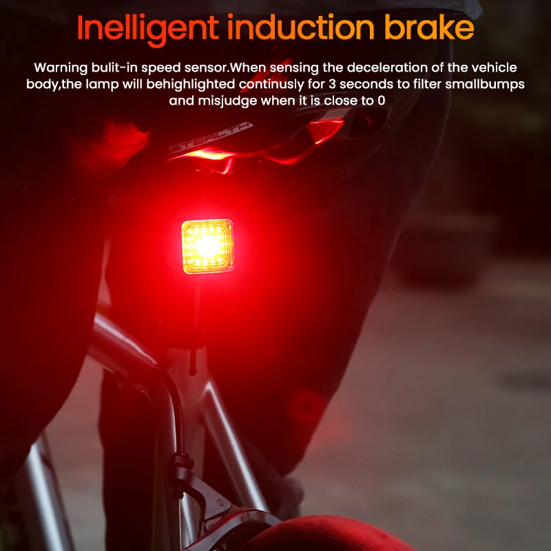 120LM Bicycle Smart Brake Sensing Light Rear/Front Sets IP66 Waterproof MTB Road Bike Taillight USB Night Cycling Safety Lamp