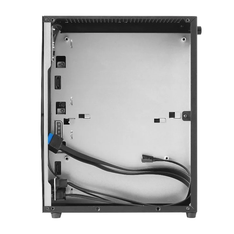 4.5L 미니 NAS 섀시 Ns01, 듀얼 핫스왑 3.5인치 베이, 17x19cm 메인보드 및 DC 전원 지원, 가정 및 사무실 저장용 Type-C USB3.0