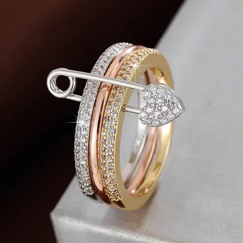 Anello impilato, tendenza alla moda, regalo in stile street per gli amici, anello a sorpresa per la festa di compleanno