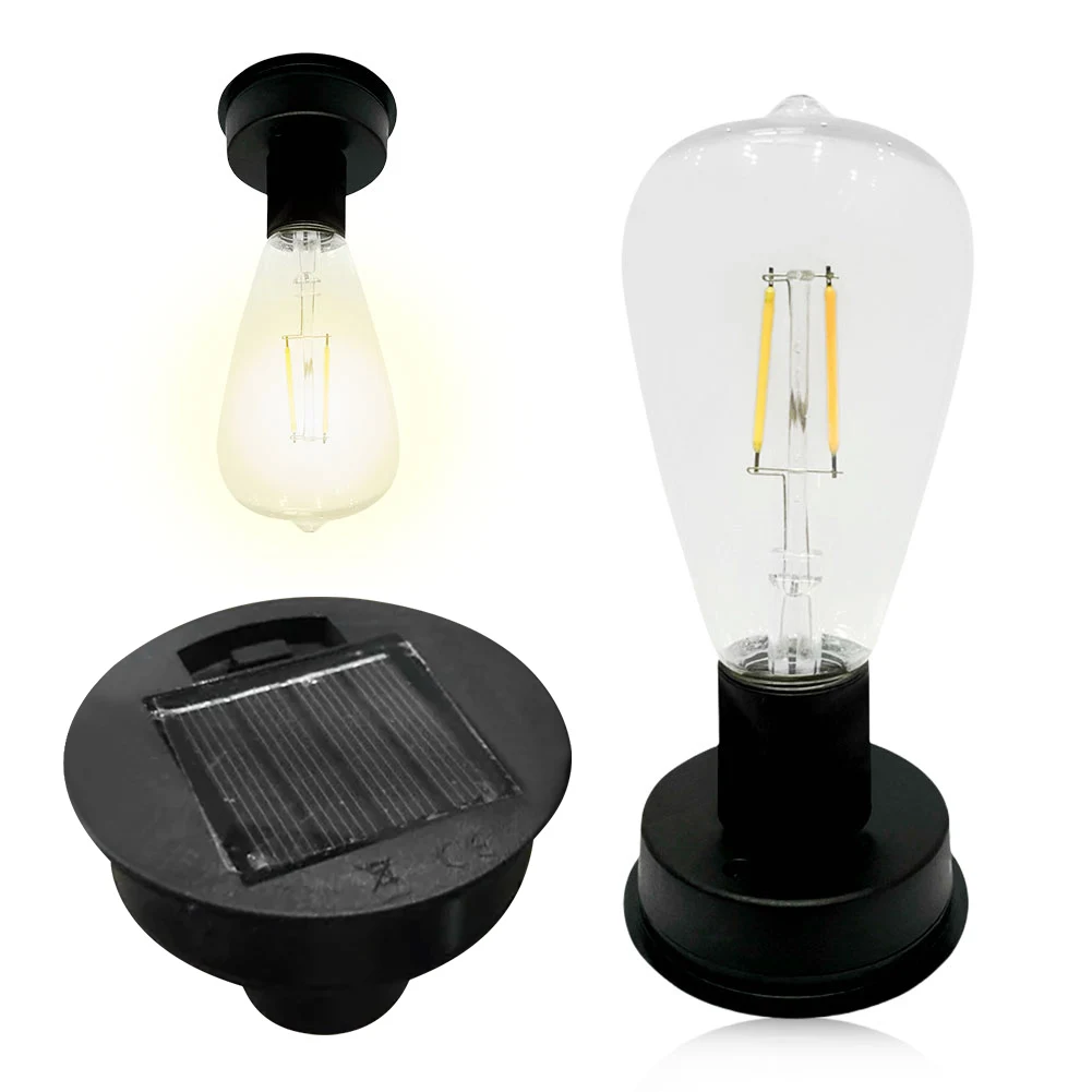 Solar Lamp Base with LED Bulb LED Lamp Holder Replacement IP44 Waterproof Atmosphere Decorate Light Holder for Outdoor Garden ﻿