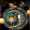 Sun and Moon Tarot Tablecloth Pagan Altar Cloth For Spread Tarot Reading Cover Divination Tarot Mat Spiritual Oracle Cards Pad 1