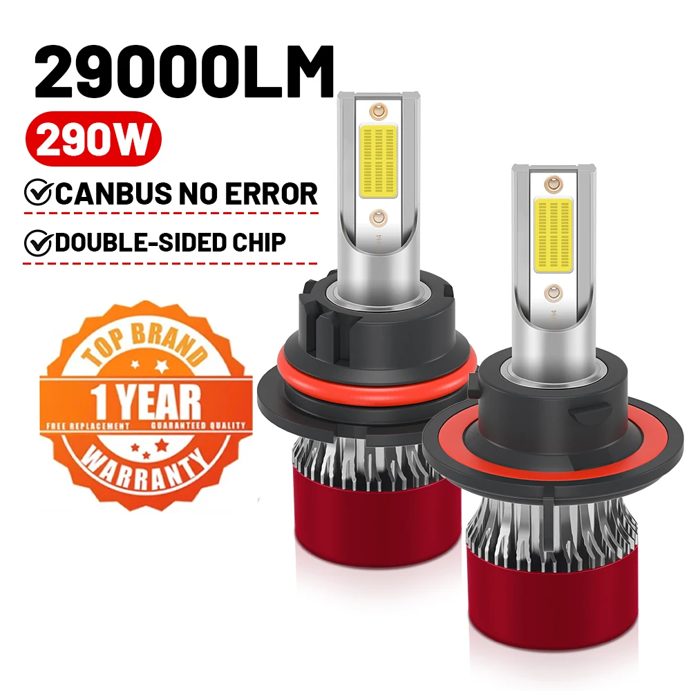 290W H7 H4 H11 LED Headlights 29000LM H1 H13 9005 HB3 9006 HB4 9007 CSP Chips Auto Lamps 6000K Canbus Car Lights 12V 24V